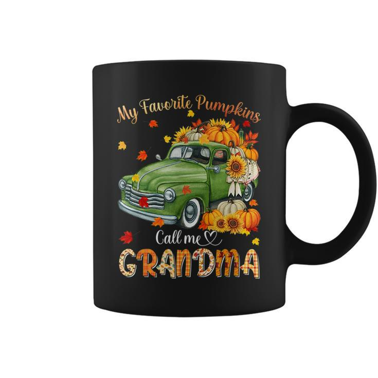 Autumn Halloween Fall My Favorite Pumpkin Call Me Grandma For Grandma  Coffee Mug
