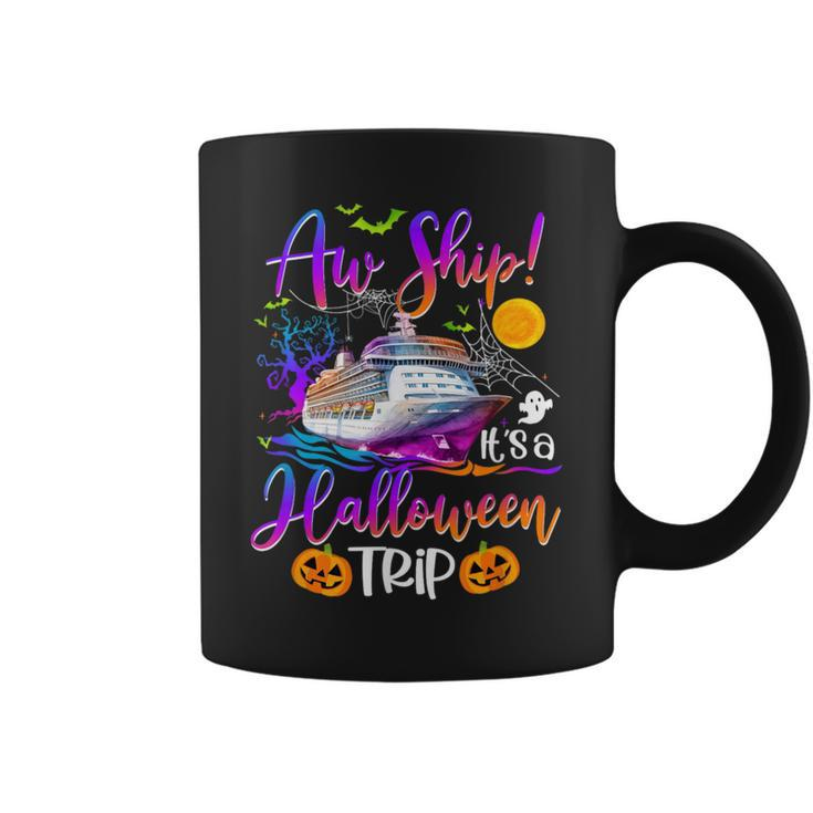 Aw Ship Halloween Cruise Squad Family 2023 Cruising Crew Coffee Mug