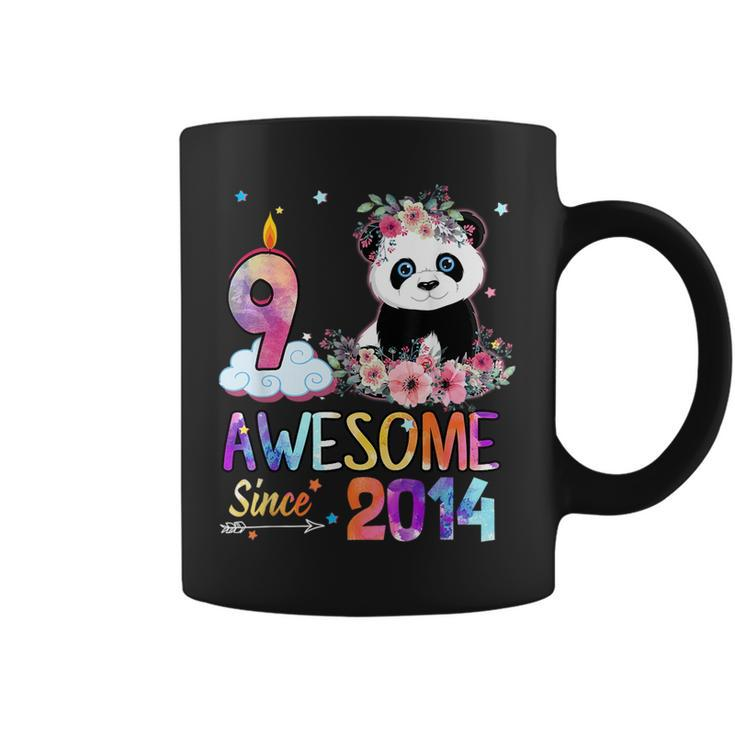Awesome Since 2014 9Th Birthday 9 Year Old Panda Unicorn  Coffee Mug