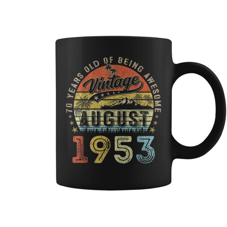 Awesome Since August 1953 Vintage Gift Men 70Th Birthday   Coffee Mug