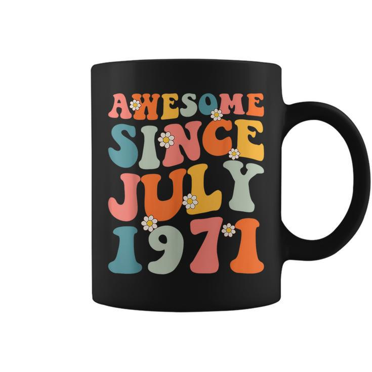Awesome Since July 1971 Hippie Retro Groovy Birthday  Coffee Mug