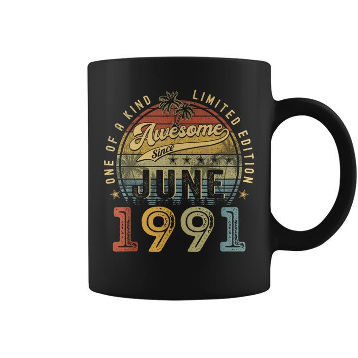 Awesome Since June 1991 Vintage 32Nd Birthday Party Retro  Coffee Mug