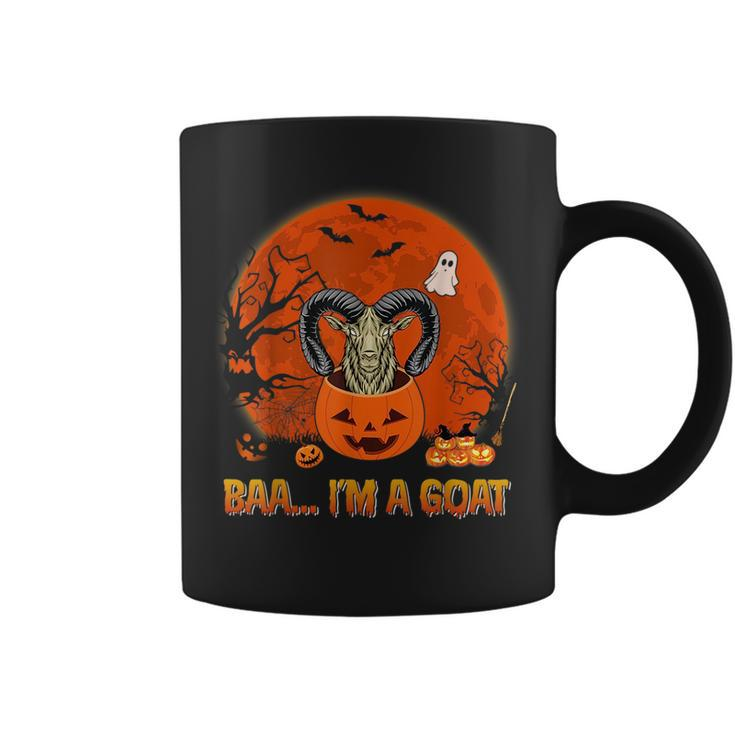 Baa Im Funny Goat Halloween Goat In Scary Pumpkins Farmer  Coffee Mug