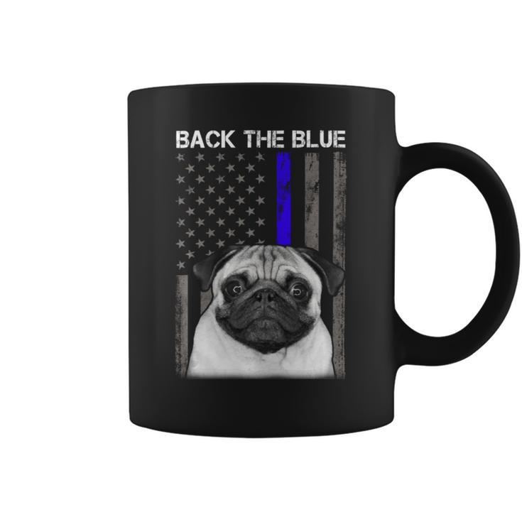 Back The Blue Thin Blue Line Us Flag Pug Do Coffee Mug