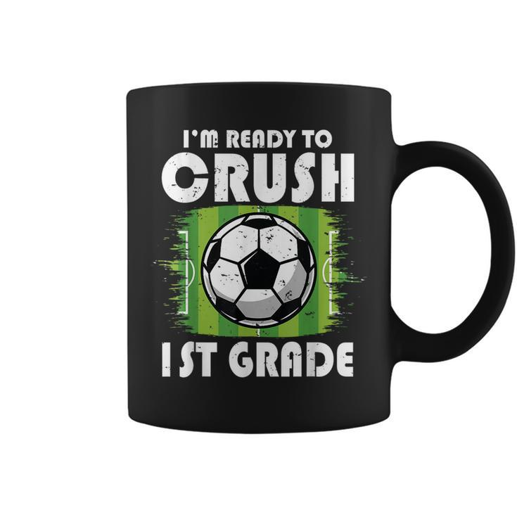Back To School First Day Of 1St Grade Soccer Boys Kids Soccer Funny Gifts Coffee Mug