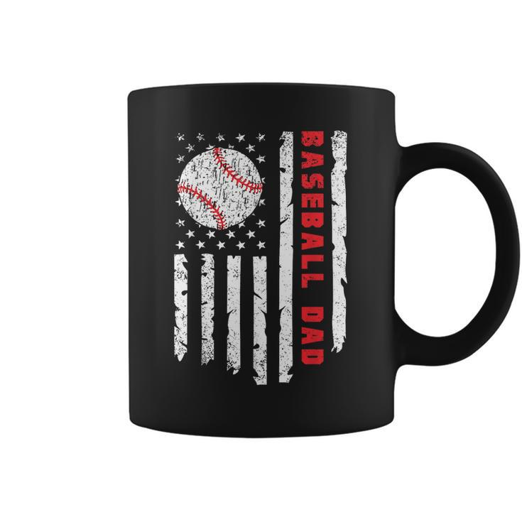 Baseball Dad Usa American Flag Patriotic Dad Fathers Day Coffee Mug