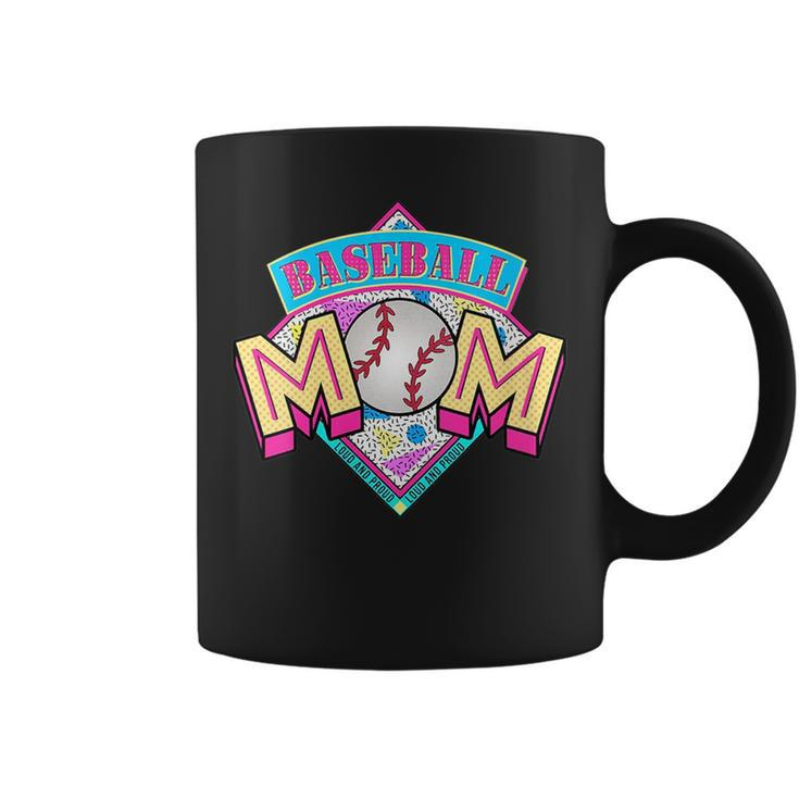 Baseball Mom Retro 80S 90S Mothers Day Baseball Mama  Gifts For Mom Funny Gifts Coffee Mug