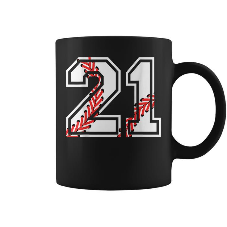 Baseball Number 21 Back For Player Team Gift Coffee Mug