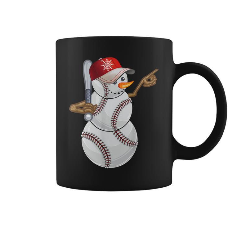 Baseball Snowman Balls Baseball Hat Snow Christmas Women Coffee Mug