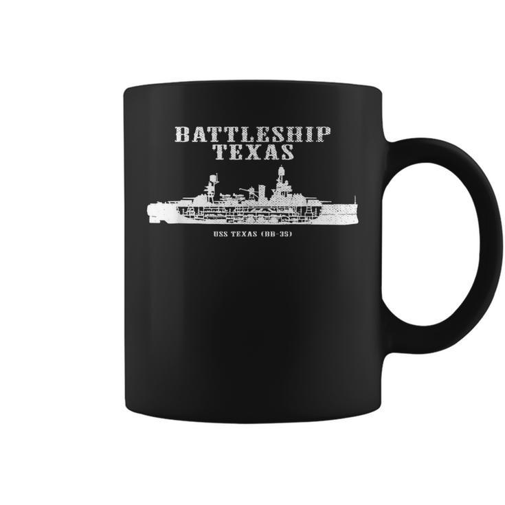 Battleship Texas Uss Texas Bb-35 Distressed Style  Coffee Mug