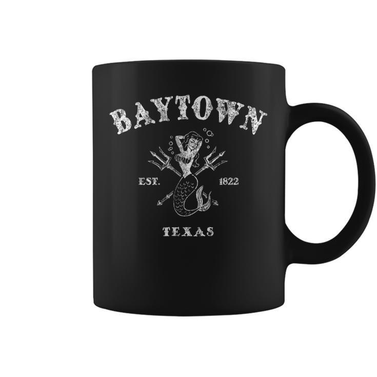 Baytown Texas Tx Vintage Mermaid Nautical Coffee Mug