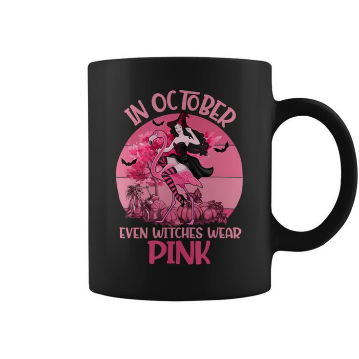 Bc Breast Cancer Awareness In October Even Witches Wear Pink Breast Cancer Coffee Mug