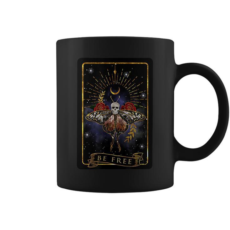 Be Free Tarot Card Vintage Halloween Occult Skull Horror Tarot Funny Gifts Coffee Mug