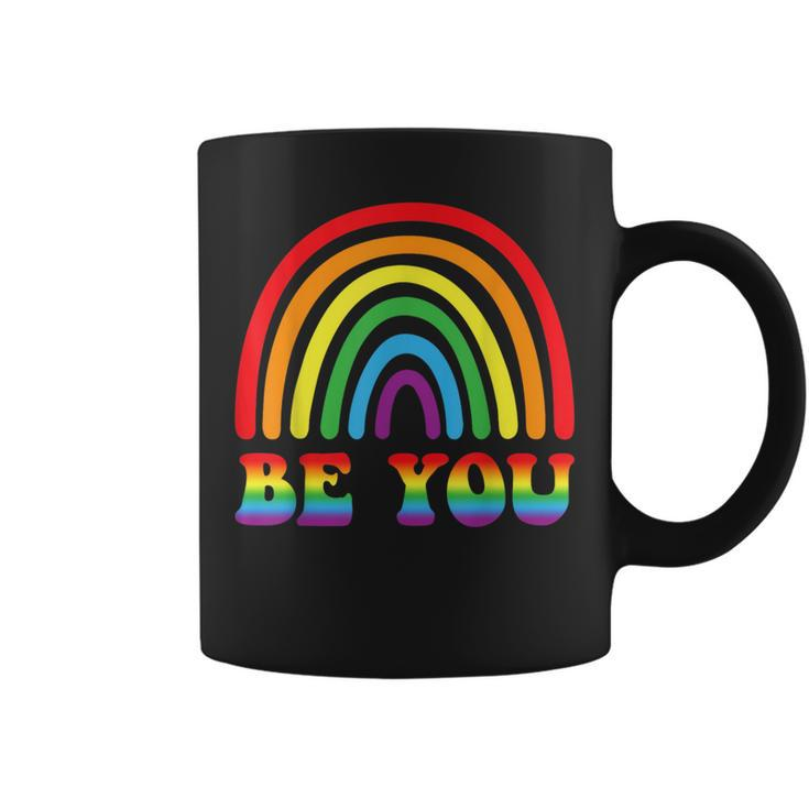 Be You Rainbow Lgbt Flag Gay Pride Month Lesbian  Coffee Mug