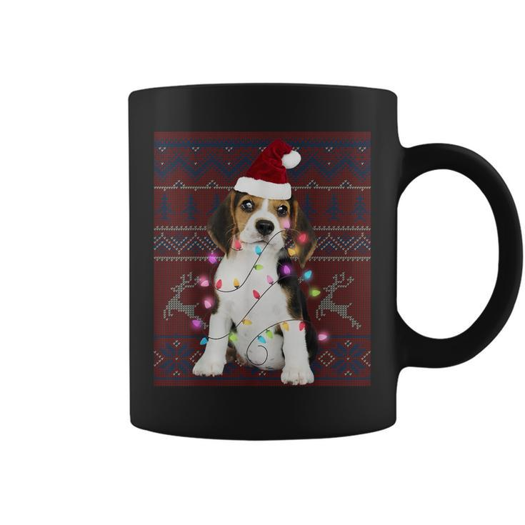 Beagle Christmas Lights Ugly Sweater Dog Lover Coffee Mug