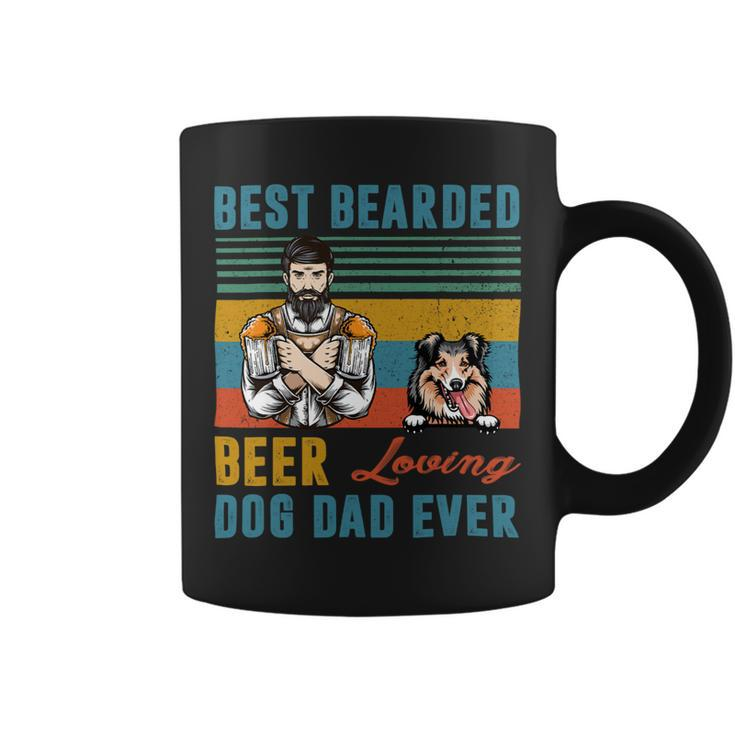 Beer Best Bearded Beer Loving Dog Dad Ever Shetland Sheepdog Coffee Mug