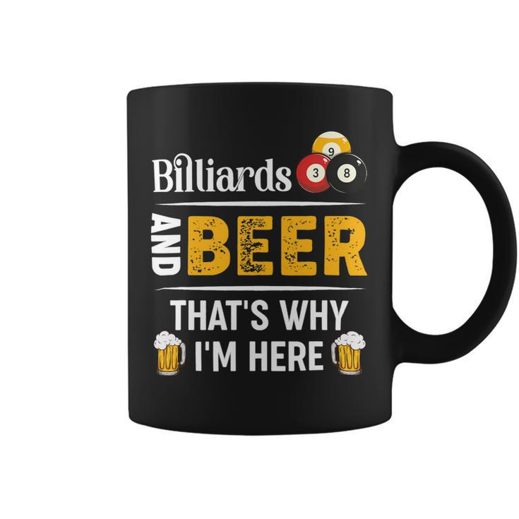 Beer Billiards And Beer Thats Why Im Here Pool Player Coffee Mug