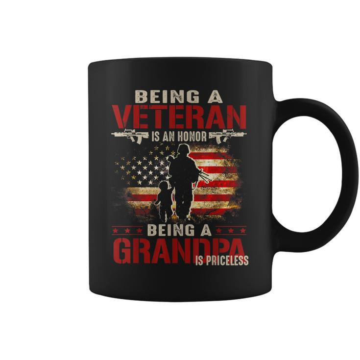 Being A Veteran Is An Honor A Grandpa Is Priceless  Gift For Mens Coffee Mug
