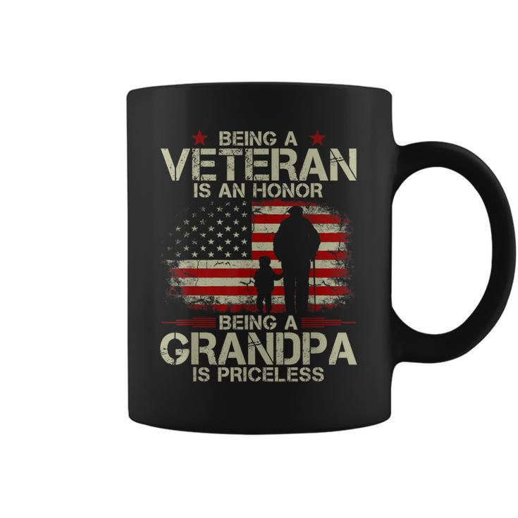 Being A Veteran Is An Honor Being A Grandpa Is Priceless  Gift For Mens Coffee Mug