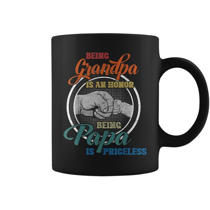 Being Grandpa Is An Honor Being Papa Is Priceless Fathers  Coffee Mug