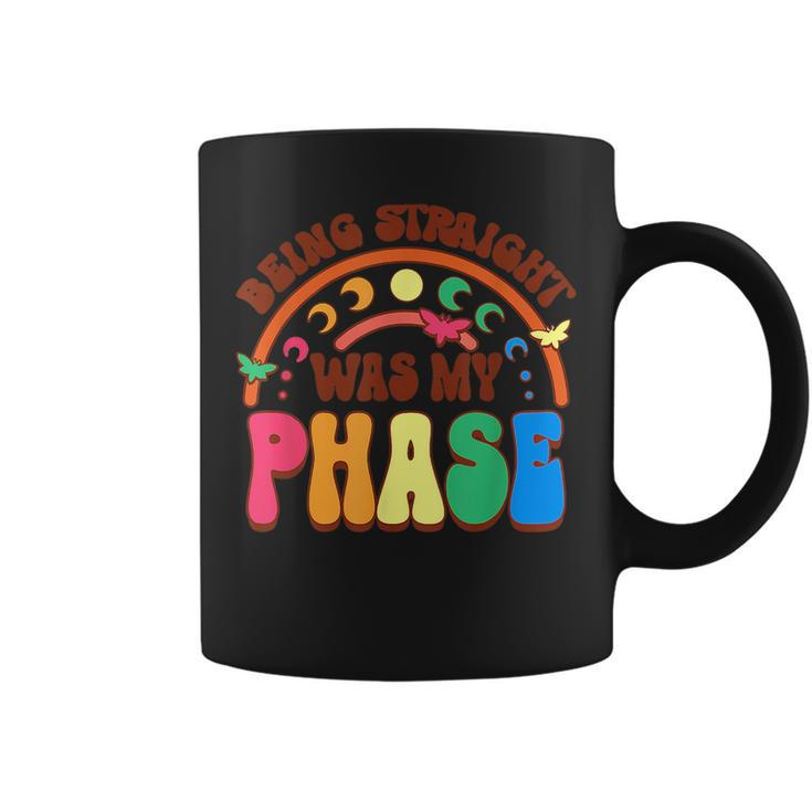 Being Straight Was My Phase Groovy Lgbt Pride Month Gay Les  Coffee Mug