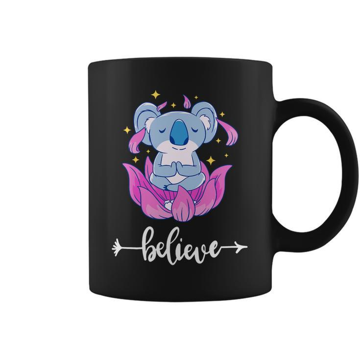 Believe Meditating Koala Lotus Meditation Spiritual Coffee Mug