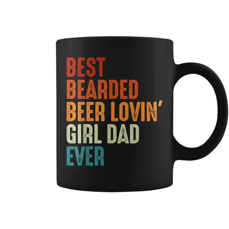 Best Bearded Beer Loving Girl Dad Ever Retro Funny Father  Coffee Mug