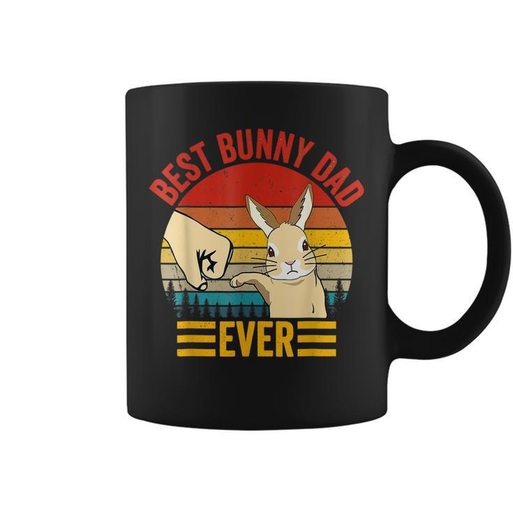 Best Bunny Dad Ever Vintage Rabbit Lover Father Day  Gift For Mens Coffee Mug