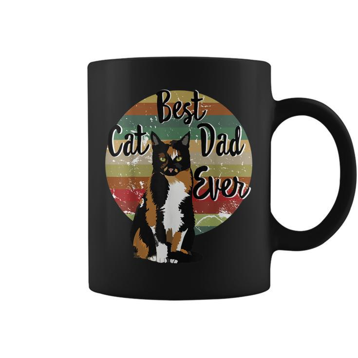 Best Cat Dad Ever Calico Fathers Day Gift Funny Retro Coffee Mug