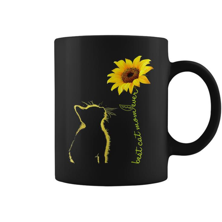 Best Cat Mom Ever Cat Lover Sunflower Pet Lover Coffee Mug