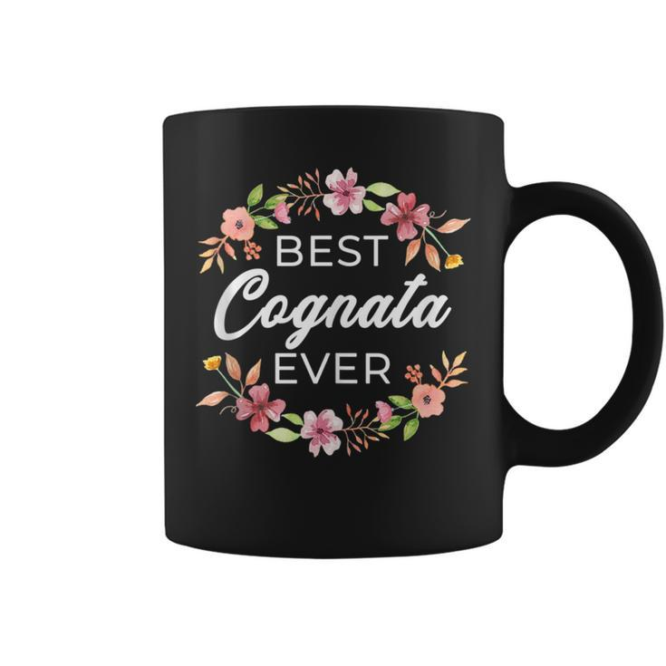 Best Cognata Ever Italian Sister In Law Floral  Coffee Mug