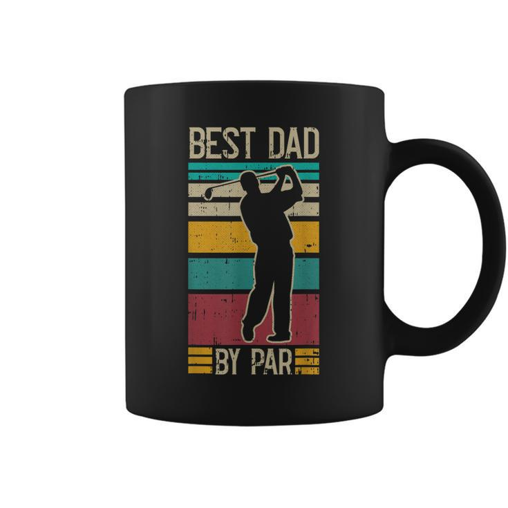 Best Dad By Par Golf Player Retro Golfing Sports Golfer Coffee Mug