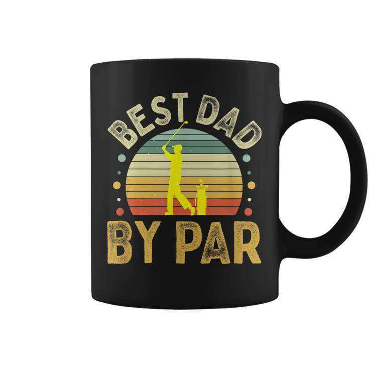 Best Dad By Par Vintage Golf Fathers Day Golfing Dad Coffee Mug