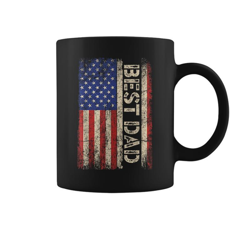 Best Dad Ever Us American Flag  Fathers Day Men   Coffee Mug