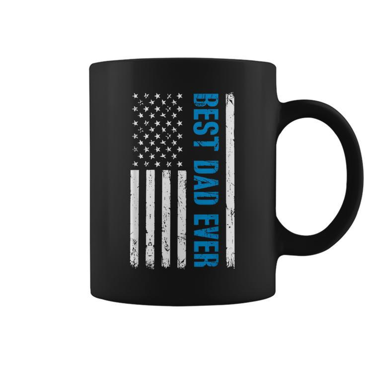 Best Dad Ever With Us Flag American Fathers Day  Coffee Mug