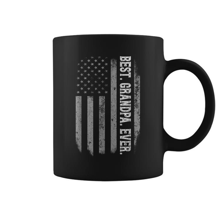 Best Grandpa Ever Vintage American Flag Fathers Day Gift  Coffee Mug