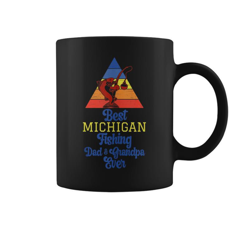 Best Michigan Fishing Dad And Grandpa Ever Dad Loves Fishing  Coffee Mug