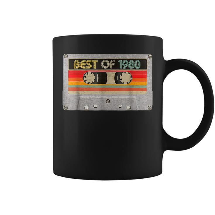 Best Of 1980 43Th Birthday Gifts Cassette Tape Vintage  Coffee Mug