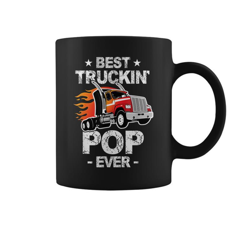 Best Truckins Pop Ever Trucker Grandpa Truck Gift  Coffee Mug