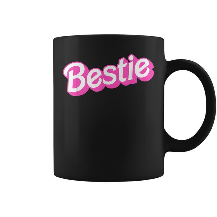 Bestie Pink & White Overlapping Font Halloween Costume Coffee Mug