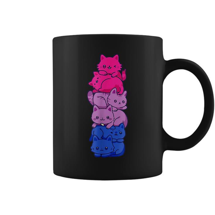 Bi Pride Cat Lgbt Bisexual Flag Cute Kawaii Cats Pile Gift  Coffee Mug