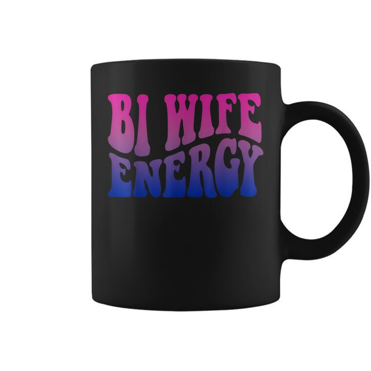 Bi Wife Energy Bisexual Pride Bisexual Flag Retro Vintage  Coffee Mug