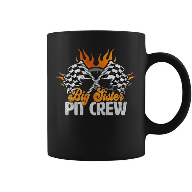 Big Sister Pit Crew Race Car Birthday Party Racing Family Gifts For Sister Funny Gifts Coffee Mug