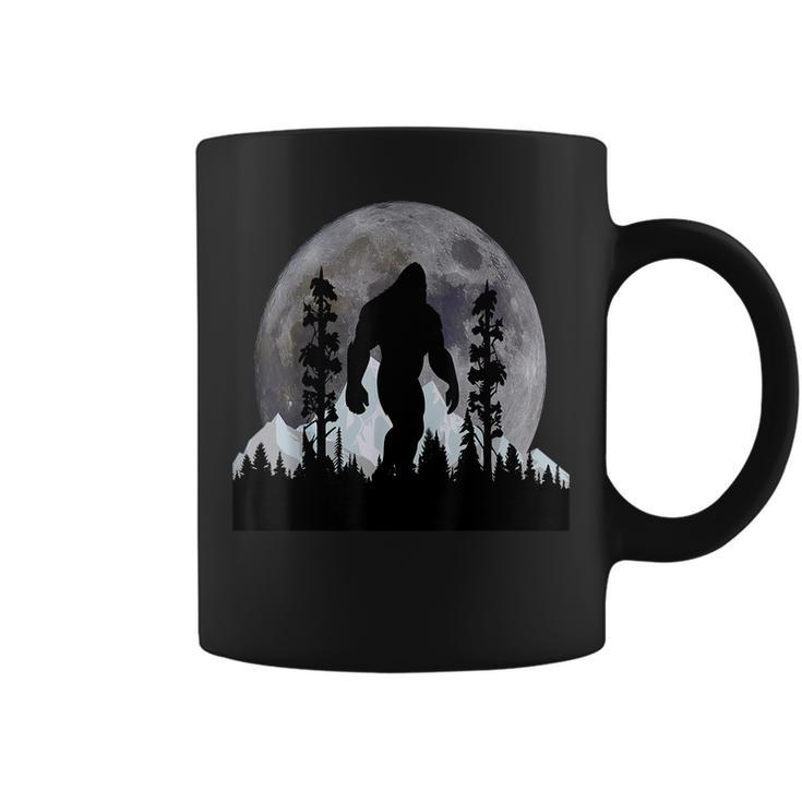 Bigfoot In The Forest Moon Night Cool Sasquatch Coffee Mug