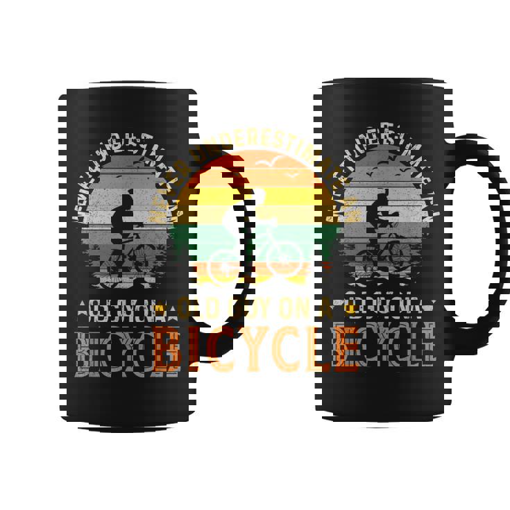 Bike Vintage Never Underestimate An Old Guy On A Bicycle Coffee Mug
