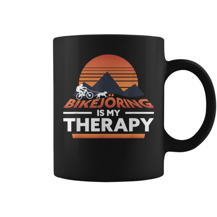 Bikejöring Is My Therapy Dog Training Coffee Mug