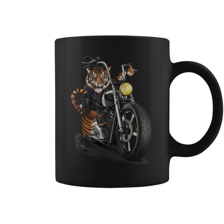 Biker Tiger Riding Chopper Motorcycle Coffee Mug