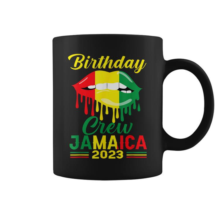 Birthday Crew Jamaica 2023 Girl Party Outfit Matching Lips Coffee Mug