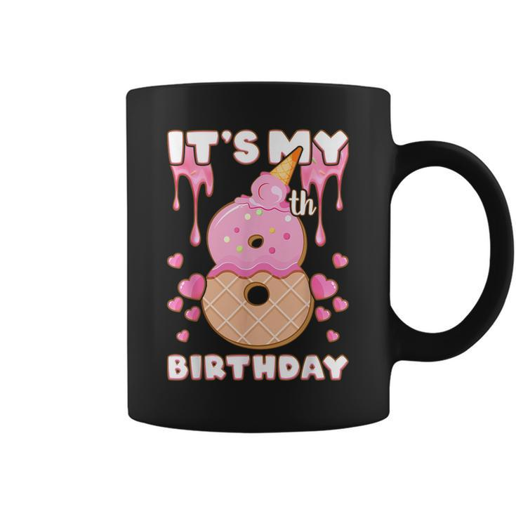 Birthday Girl 8 Years Ice Cream It's My 8Th Birthday Coffee Mug