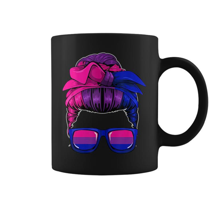 Bisexual Messy Bun Lgbt-Q Cool Subtle Bi Pride Flag Colors  Coffee Mug